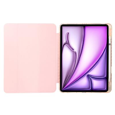 For iPad Air 13 (2025)/(2024) Case Tri-Fold Stand Acrylic Back PU Leather Anti Fall Tablet Cover