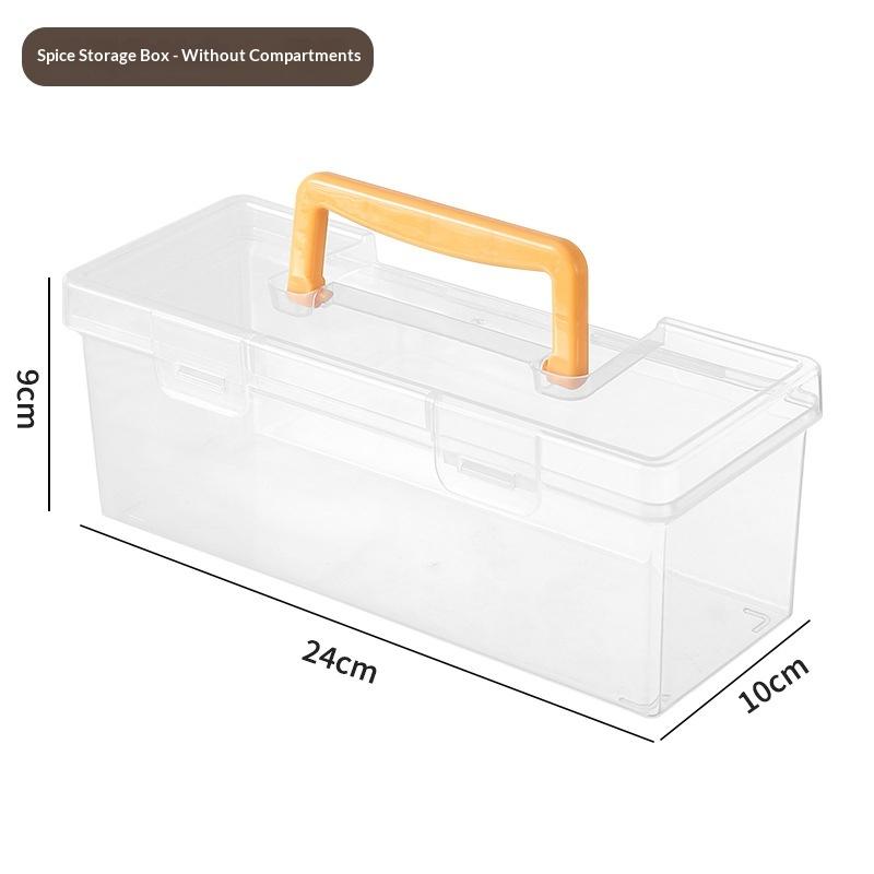 Transparent Organizer Set with 5 Grid Storage Box Adjustable Dividers for Refrigerator Kitchen Spice Seasoning Pantry Countertop
