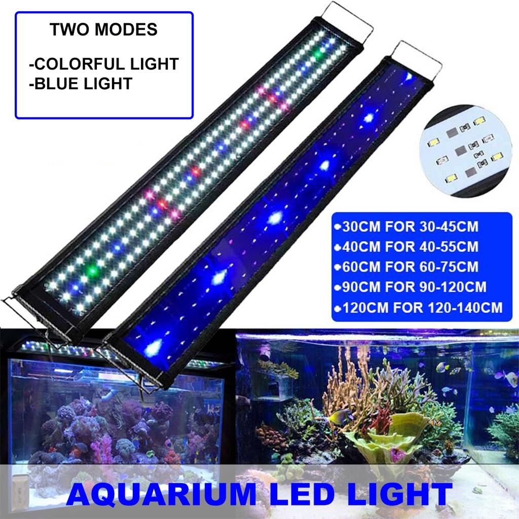 Vandeniui atsparūs LED akvariumo šviestuvai 30/40/60/90/120 CM juosta mėlyna/RGB panardinama povandeninė apkabos lempa Aquatic Decor 12V žuvų bako lemputė