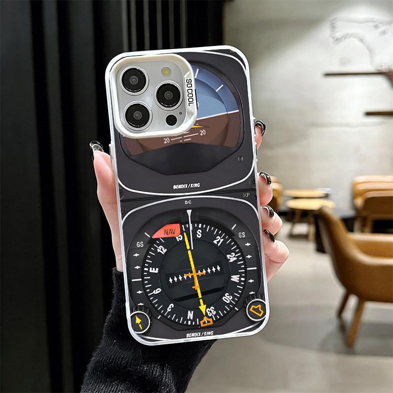 Aircraft Instrument Cockpit Radar Soft Phone Case for iPhone 15 16 17 Pro Max 17Air 16E 14 Plus 13 12 Mini Shockproof Cover Back