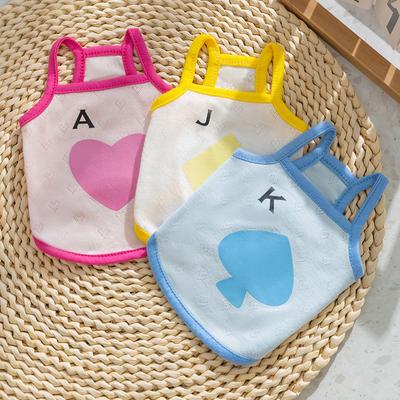 Spring/Summer Mesh Breathable Dog Clothes Cute Print Straps Small Dog Teddy Bear Vest Pet Clothing Puppy Clothes