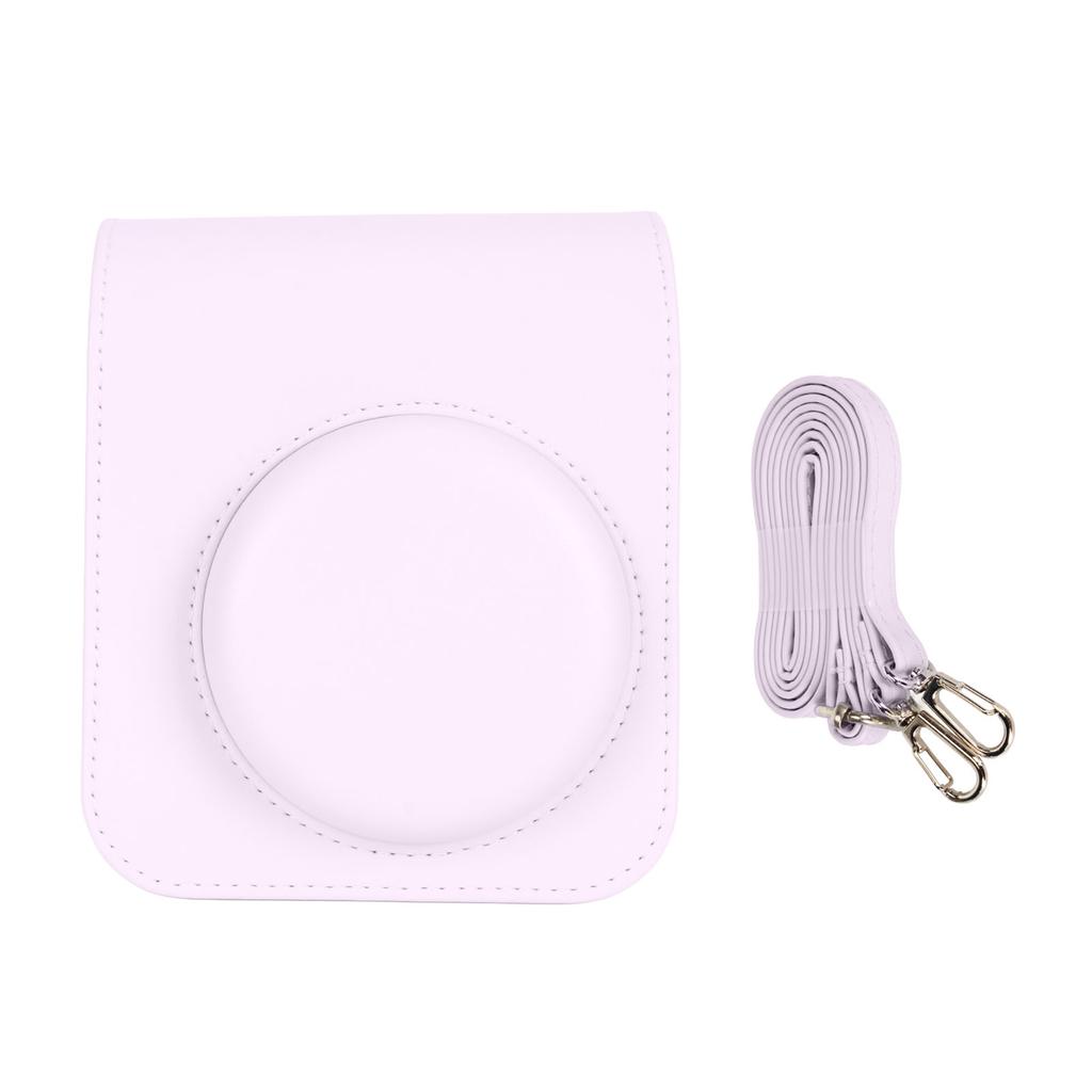 Camera Case PU Leather Protective Camera Cover Bag with Adjustable Shoulder Strap for Fuji Instax Mini 12 Purple