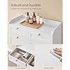 VASAGLE Bathroom Cabinet with Laundry Baskets, Bathroom Storage Unit with 2 Drawer and 2 Laundry Hampers, Removable Laundry Baskets with Handles