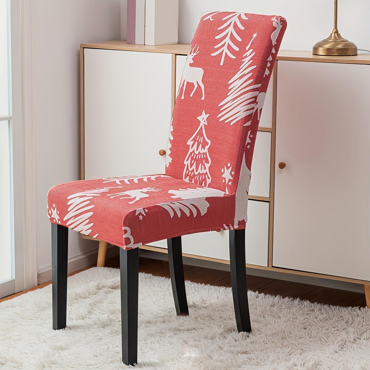 246PCS Stretch Removable Washable Dining Room Chair Protector Slipcovers Christmas Decoration Home Decor Dining Room SeatCover 2 Piecs 4450₽