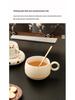 Cat-Themed Ceramic Coffee Mug & Saucer Set for Women