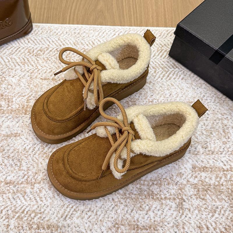 

Женская модная легкая обувь на мягкой подошве, увеличивающая рост, зимняя теплая обувь из меха, надеваемая одним движением, зимние сапоги на бархатной подкладке, нескользящие, повседневные, спортивные, хлопковые сапоги 40 верблюд