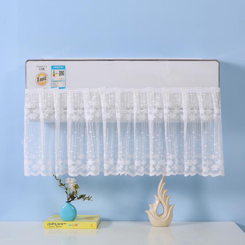 Biely čipkovaný kryt na klimatizáciu 1,5 HP - Elegantná ochrana proti prachu a vetru do spálne.