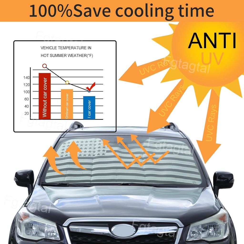 Windshield Sunshade Fit for Subaru Forester 2013-2018, Folding Car Sun Shade for Front Window, Auto Sun Protection Visors Blocks UV Rays and Keeps