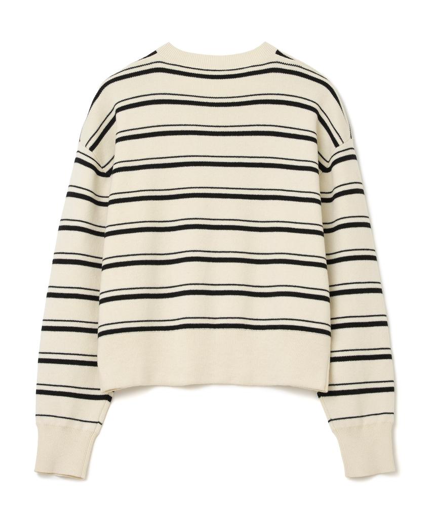 MILLO ARCHIVE Fuzz Stripe Henley Neck Knit [Ivory]