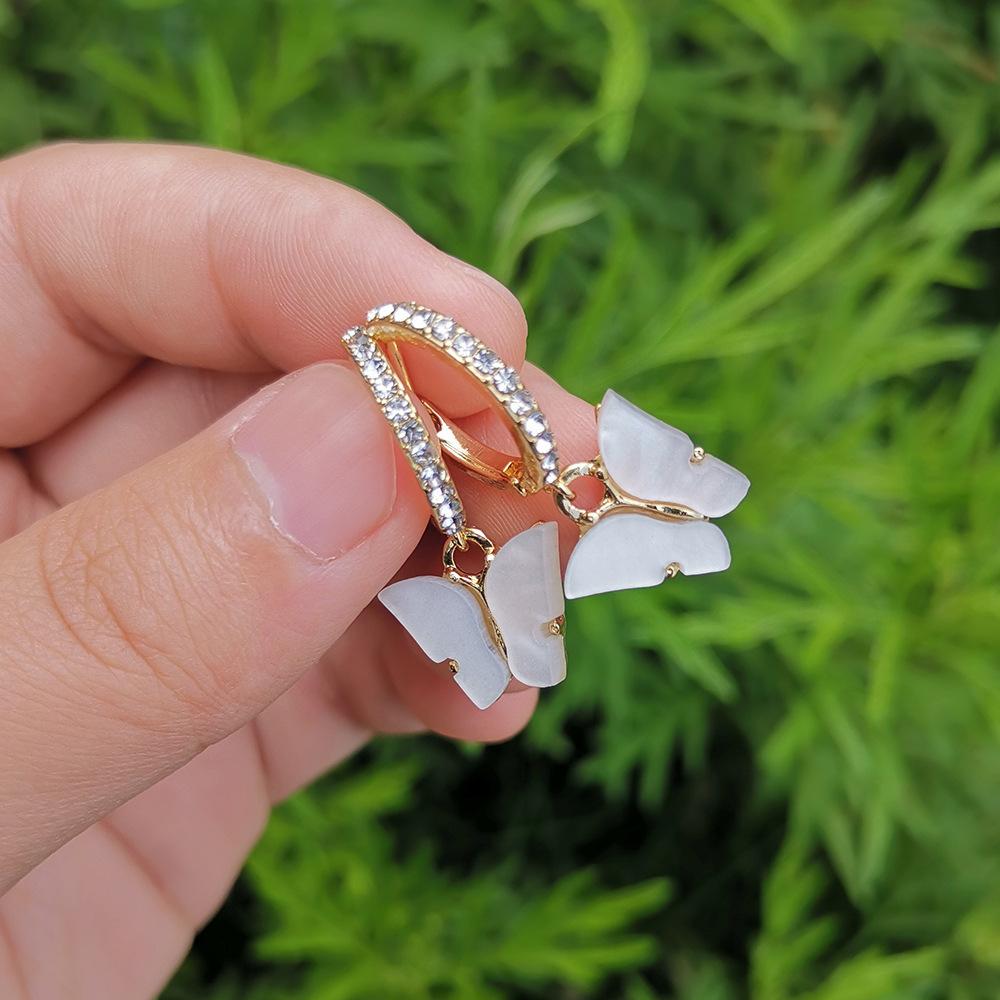 

Элегантные серьги-бабочки из сплава Модные разноцветные модные украшения для женщин белый