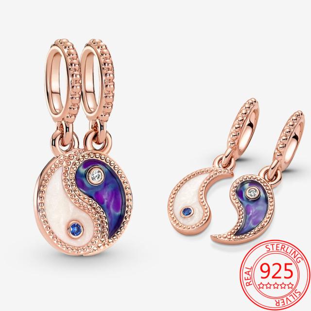 New 925 Sterling Silver Gold Padlock & Key Dangle Charm Fit  Original  Silver Bracelet Beads for Women Fine Jewelry Gift