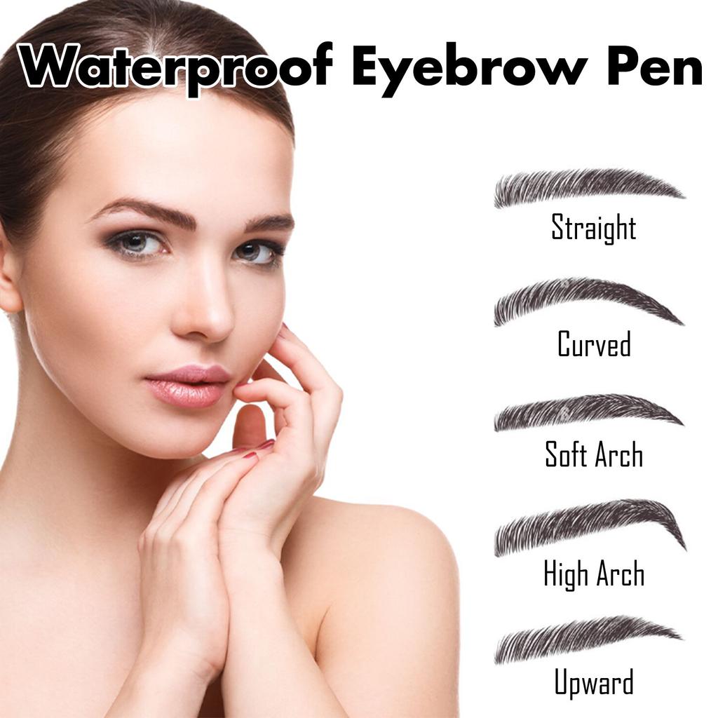 EELHOE 4-Punkt-Augenbrauenstift Wasserdicht Tattoo Schweißfest Langanhaltend 5 Farben Flüssiger Microblading Augenbrauenstift Kosmetisches Make-Up