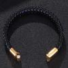 Fashion Jewelry Leather Bracelet Men Stainless Steel Clasp Male Bracelets Bangles Jewelry Gift