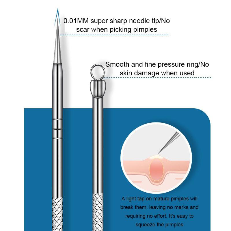 1/11Pcs Acne Pimples Blackhead Remover Blackhead Extractor Clip Ultra-fine Tweezers Acne Needle Facial Cleaner Skin FCZ01