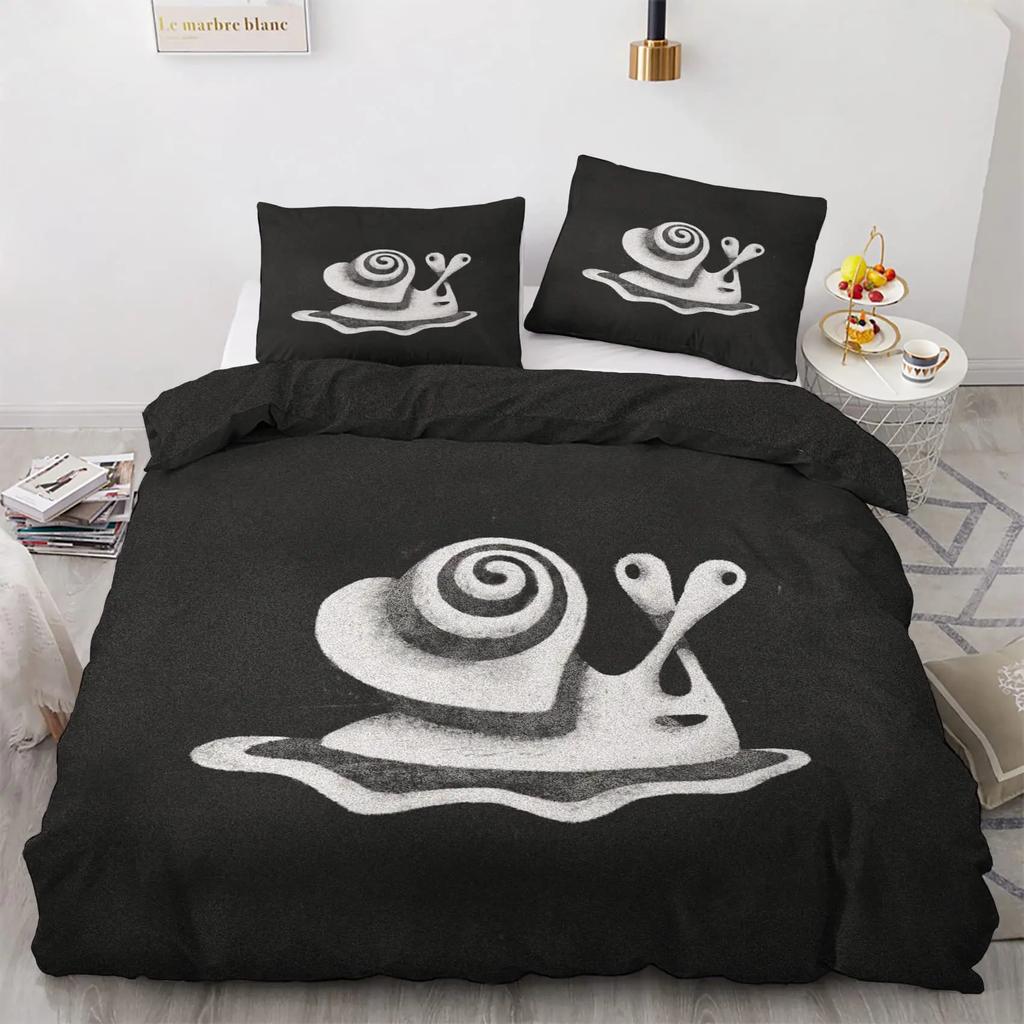 Colourful Snail Duvet Cover Set Cute Kawaii Animal Polyester Bedding Set Comforter Cover King Queen Size For Kids Boys Girls