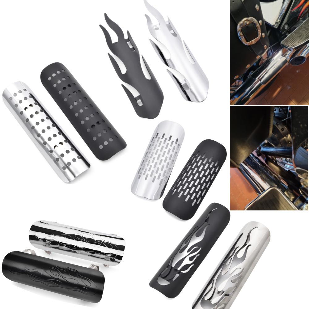 Motorcycle Chrome Exhaust Muffler Pipe Heat Shield Cover Guard For Harley Dyna Cruiser Road King Softail Sportster Etc Moto