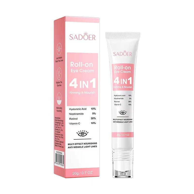 Sadoer 4In1 Roll-On Moisturizing Eye Cream Anti Dark Circles Eyes Bags Firming Moisturizing Eye Serum Skin Care For Beauty Eyes