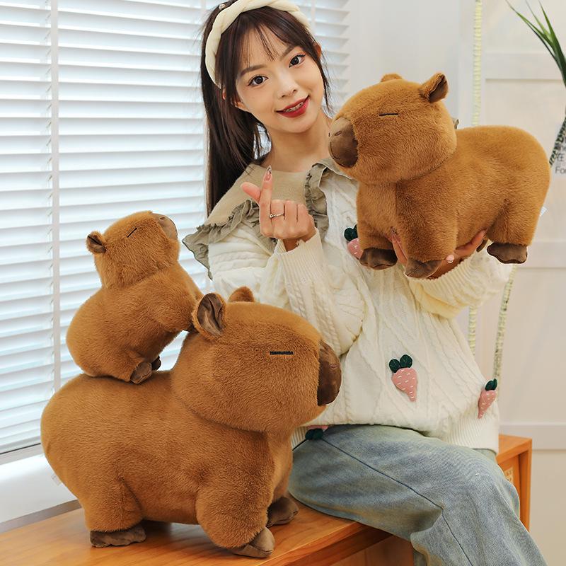Cute Plush Capybara Doll & Pillow - Lying Version Birthday Gift