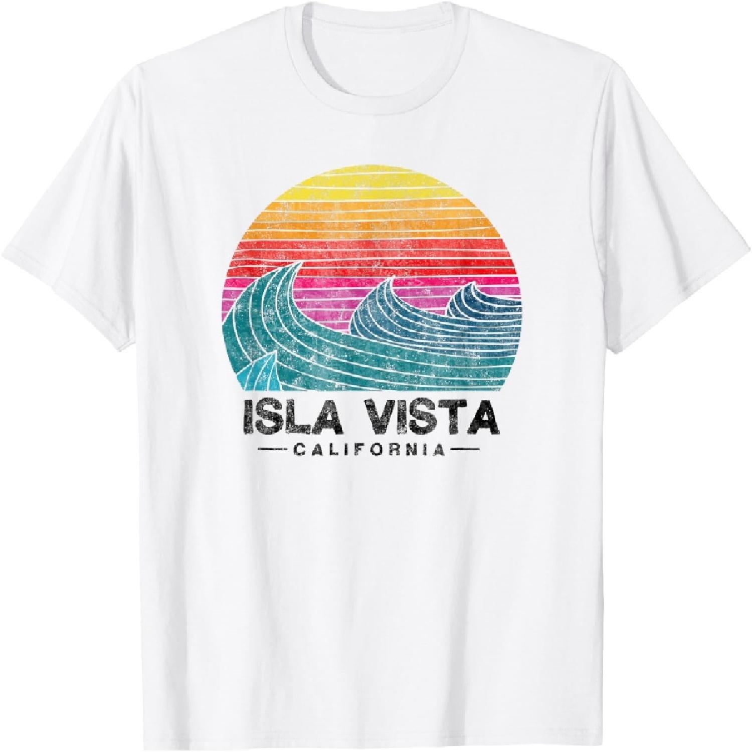 Исла Виста Серфинг Волны Пляж Ретро Калифорнийский Закат Серф Футболка XXXXXL белый