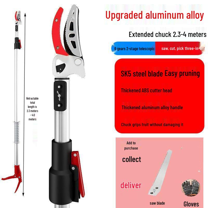 Stainless Steel High Branch Locust Flower Pruners with Extended Pole