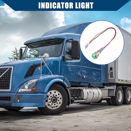 Hihaha Car Interior Indicator Light/Durable 12mm/Pack of 5 Green