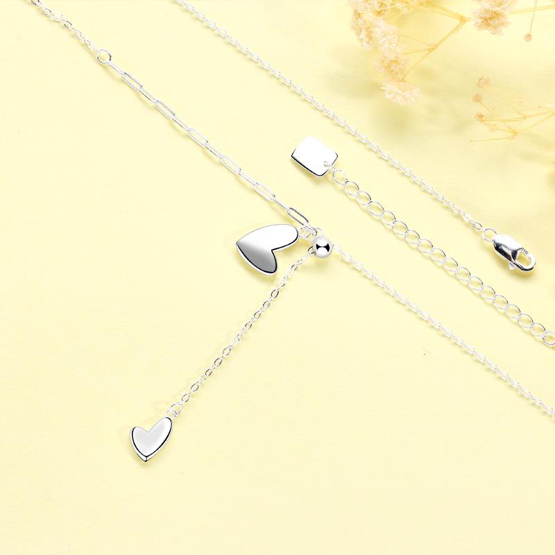 Love tassel pull necklace female personality simple niche design ins cold style necklace female