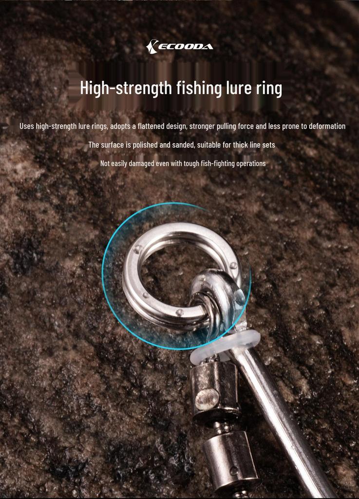 ECOODA Green Blue Stainless Steel Anti-Corrosion Spinner Hook for Sea Fishing