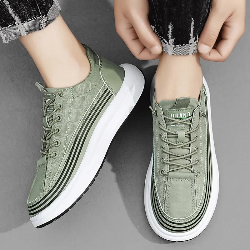 Men's Casual Shoes Luxury Platform Sneakers Tennis Loafers For Men 2024 Comfortable Canvas Sports Outdoor Fashion Trekking Shoes
