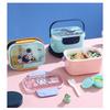 Cartoon Design Leak-proof Lunch Box Multi-compartment Bento Container with Dip Cups Spoons Ideal for Outdoor and Fruit Storage