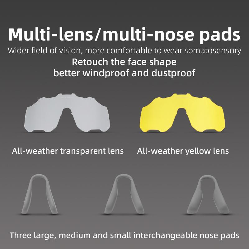 ROCKBROS Cycling Glasses Goggles Polarized/Photochromic Sunglasses Sport Big frame Eyewear UV400 Sun Protection with 2 Lens