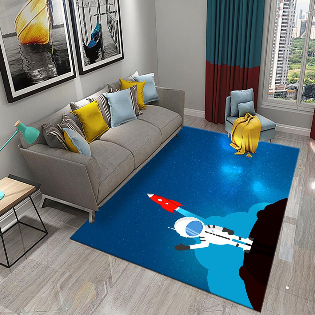 3D Cartoon Cute Astronaut Carpets for Living Room Kitchen Bedroom Bathroom Entrance Non-slip Area Rug Kawaii Kids Decor Carpet