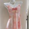 Ice Silk Sleeveless Sleep Dress For Women With Vneck And Floral Pattern For Home Comfort