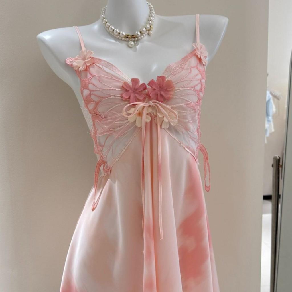 Ice Silk Sleeveless Sleep Dress For Women With Vneck And Floral Pattern For Home Comfort