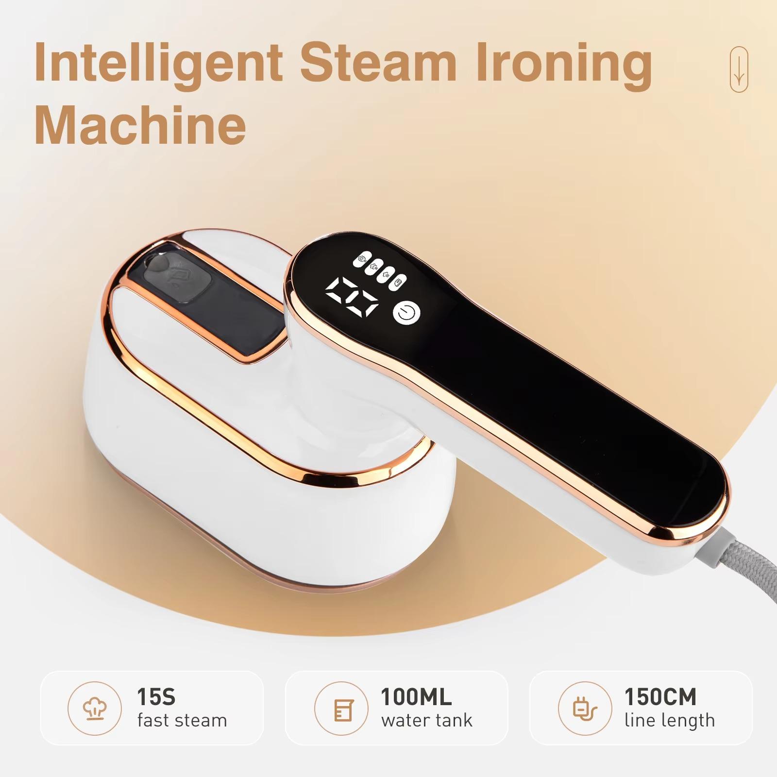 

Portable Smart Steam Iron – LCD Handheld Iron With 180° Rotatable Handle & Steam Brush For Home & Travel Garment Care білий