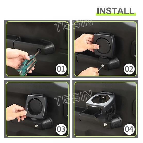 TESIN Car Side Door Water Cup Holder Drinkes Bracket For Suzuki Jimny JB74 2019 2020 2021 2022 2023 2024+ Interior Accessories