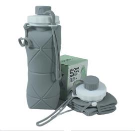 Faltbarer Wasserbecher aus lebensmittelechtem Silikon, großes Fassungsvermögen, tragbar für Outdoor-Reisen & Sport, hitzebeständig, kreativ faltbar
