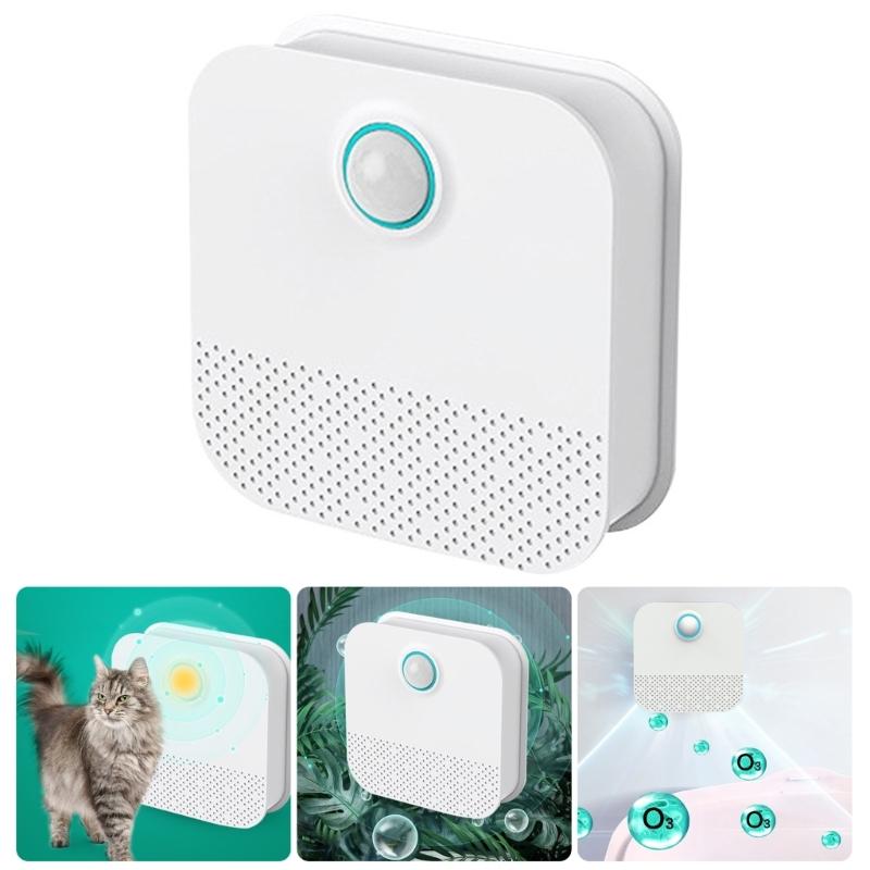 Automatic Cats Litters Box Deodorizer Wireless Rechargeable Air Purifiers With Intelligent motions Sensors Quiet Operate