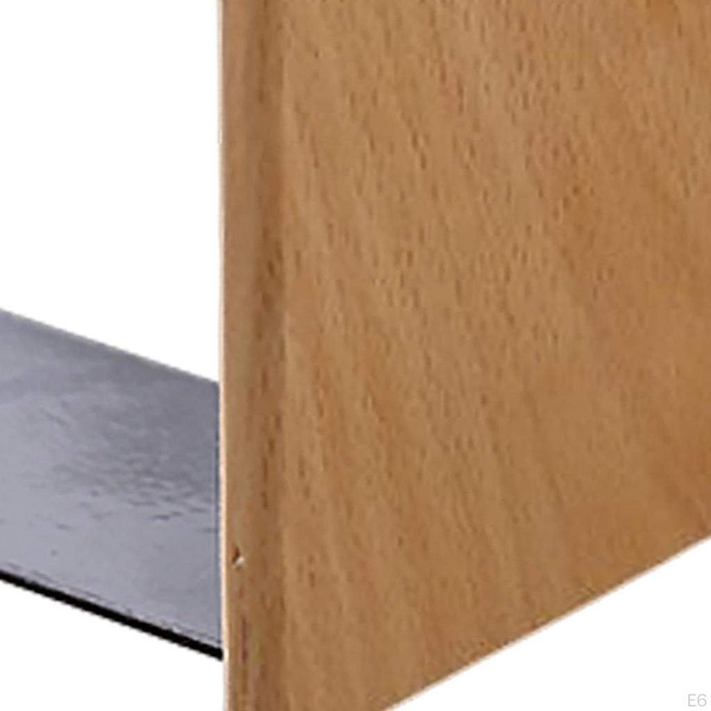 Bookend Wood Book End Anti Slip Stand Holder Bookshelf Ends Home School Office Desktop