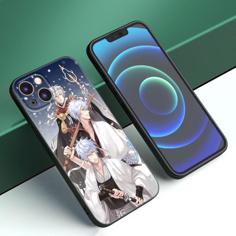 Anime Gin Tama Phone Case For Apple iPhone 12 13 Mini 11 14 15 Pro Max 7 8 Plus X XR XS SE 2020 2022 Black Silicone Case