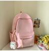 Schoolbag Fashion Korean Version Ins Backpack Female Junior High School Student Schoolbag College Style Large Capacity Solid Color Casual Backpack