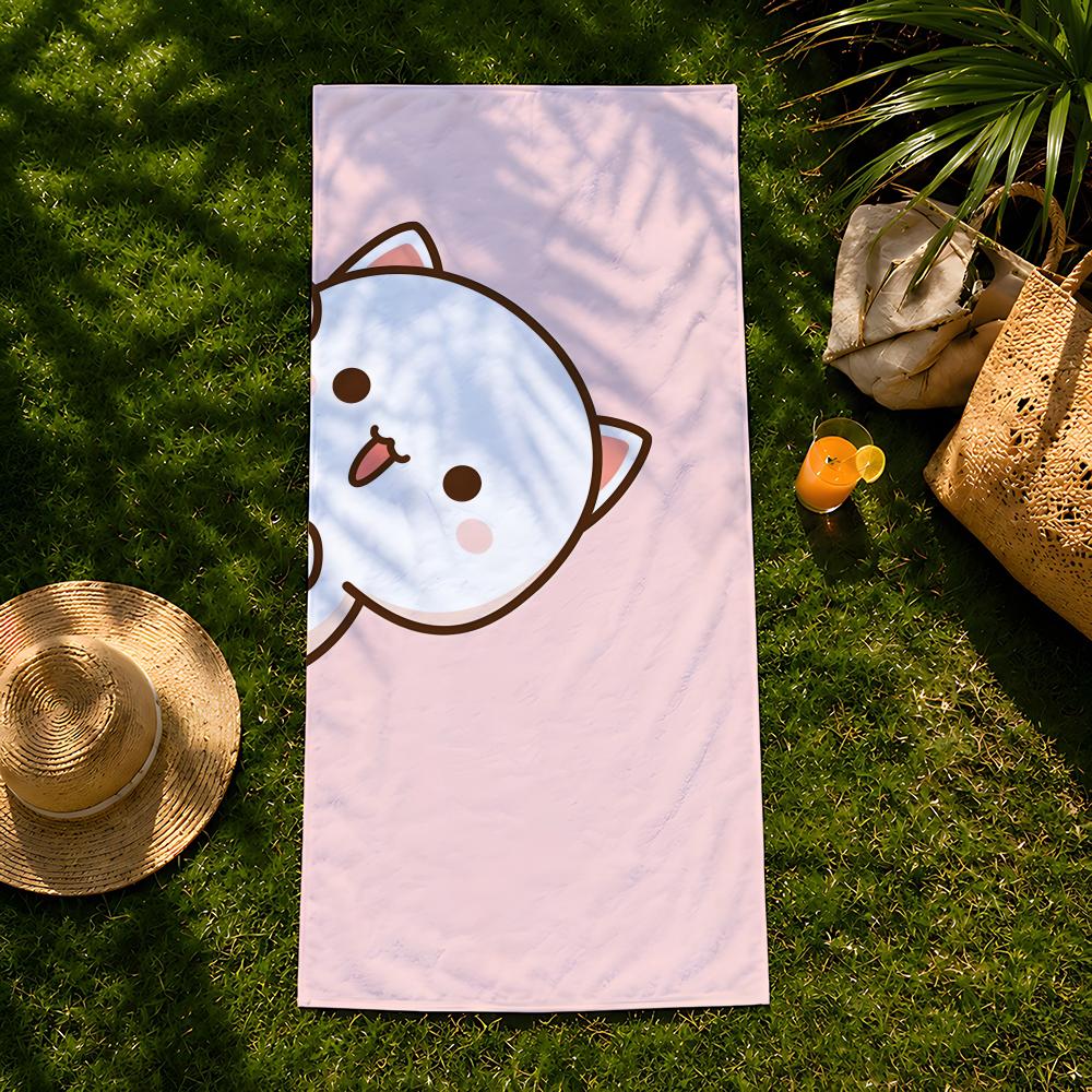 Character P-Peach C-Cat Towel Beach Towel, Quick Drying Absorbent Bath Towel For Swim,Gym,Camping,Outdoor Hot