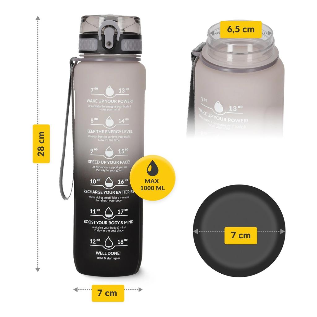 4FIZJO TRITAN Water Bottle 1l Gray