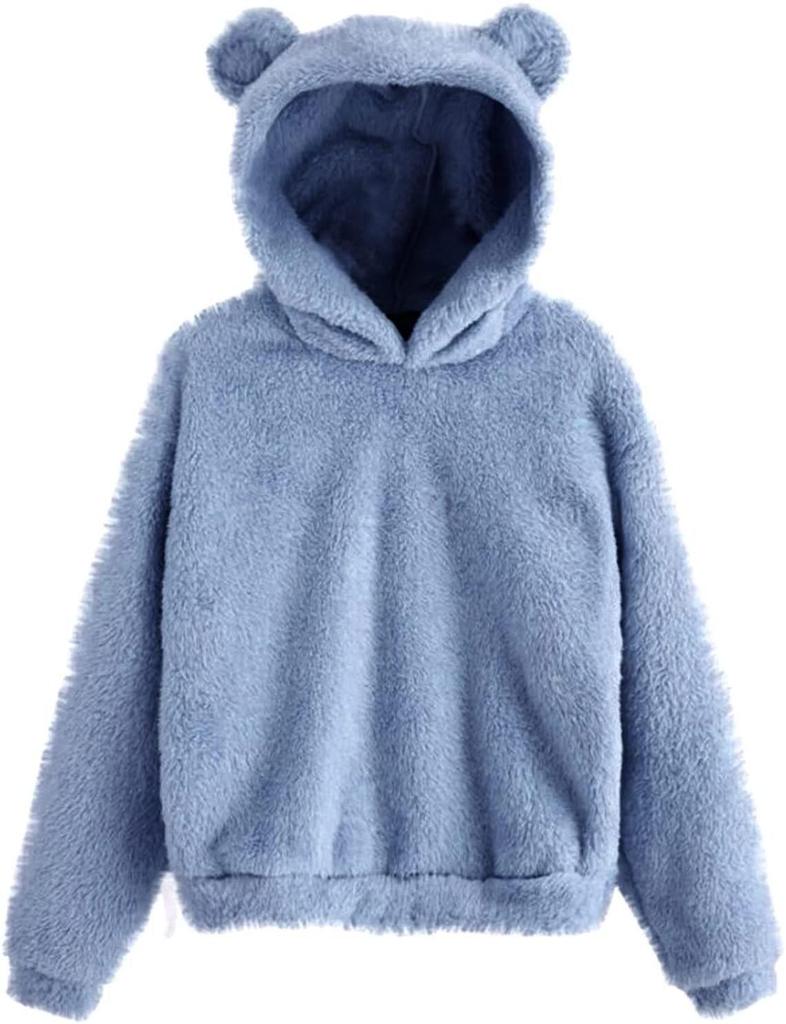 2024 Fluffy Rabbit Ear Hooded Warm Autumn/Winter Sweater