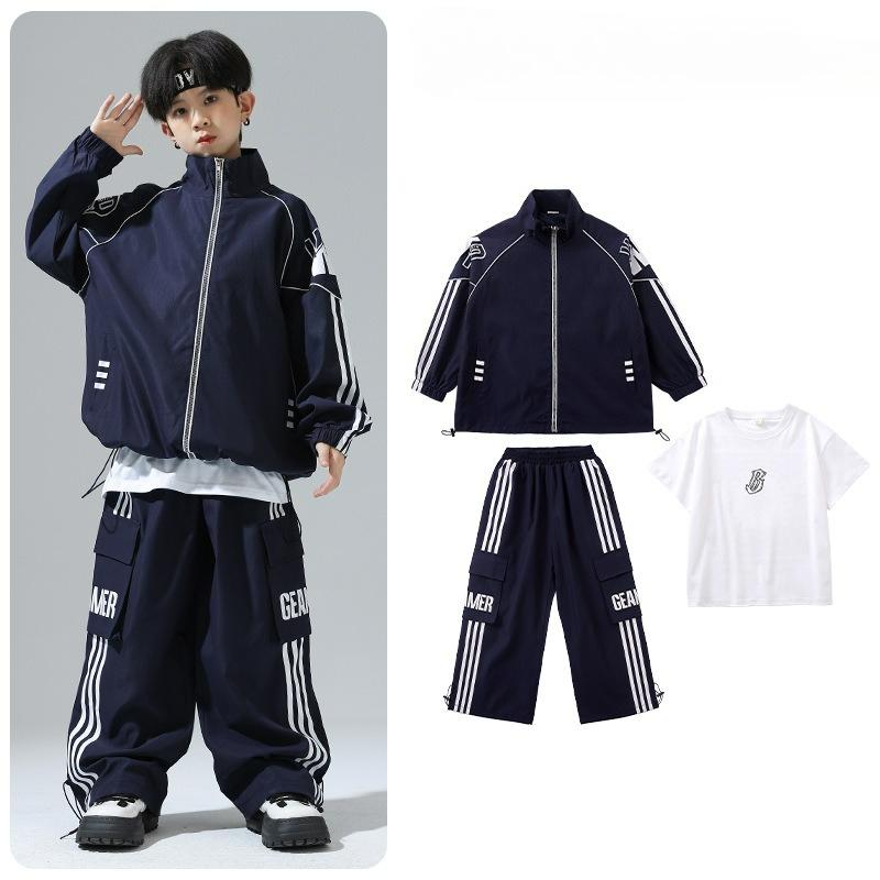 

Осенняя Церемония Посвящения Костюмы Стиль Одежда для Детского Сада для Класса Мальчики и Девочки Хип-хоп Хип-хоп Модная Одежда 110