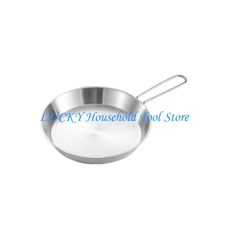 J0MC Space Efficient Stainless Steel Frying Pans Nonstick Kitchen Cooking Frypan with Folding Handle Camping Cookware