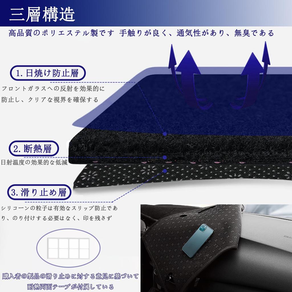 Rasya Dashboard Mat for Corolla Cross 10-Series (Anti-Glare, UV/Heat Protection, Non-Slip 3-Layer, Vehicle-Specific)