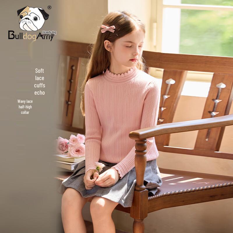 CHANZUIGOU Girls' Half-High Collar Knit Sweater