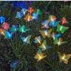 8/10 Head Solar Fiber Optic Color Changing Butterfly String Lights Stake Lights Outdoor Garden Lawn Decorative Lights