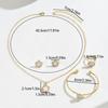 European and American style women's jewelry set, geometric floral design necklace, versatile high-end earrings, ring women