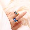 Personality Women Korean Girls Crystal Fashion Jewelry Finger Rings Butterfly Open Ring